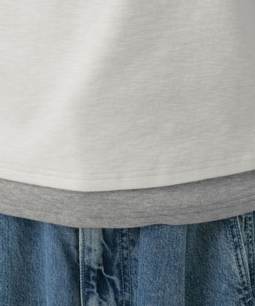 LAKOLE（ラコレ）の「レイヤードヘンリーネック半袖Ｔ / 863036（Tシャツ/カットソー・レディース・ブラック/オフホワイト/グレー・FREE）」の12枚目の写真