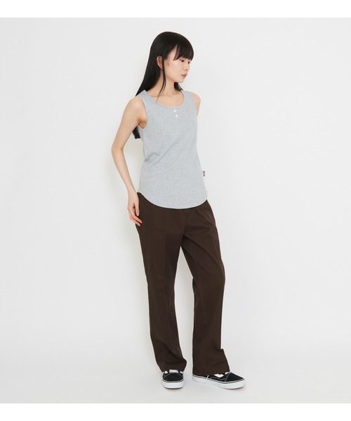 Dickies（ディッキーズ）の「Dickies/ディッキーズ　ヘンリーネックタンクトップ（タンクトップ・レディース・ブラック/ヘザーグレー・LARGE/MEDIUM）」の11枚目の写真