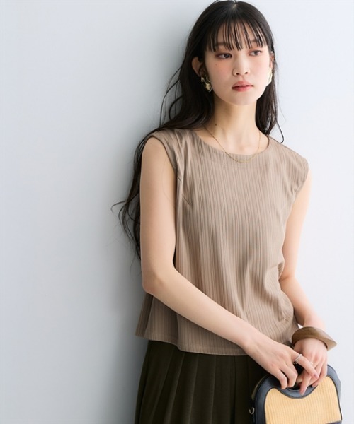 nissen(ニッセン)の「ラクリブクロップド丈タンクトップ(吸汗速乾)(セットアップ可能)<大きいサイズ有>(タンクトップ・レディース・ブラック/モカ/ピンク/ブルー/グリーン・3L/L/S/LL/M)」の6枚目の写真