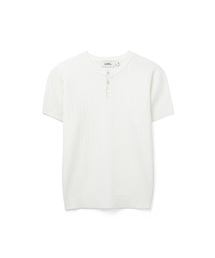 ストラクチャースリムフィットヘンリーネックハーフニット5COLOR COOSKT073