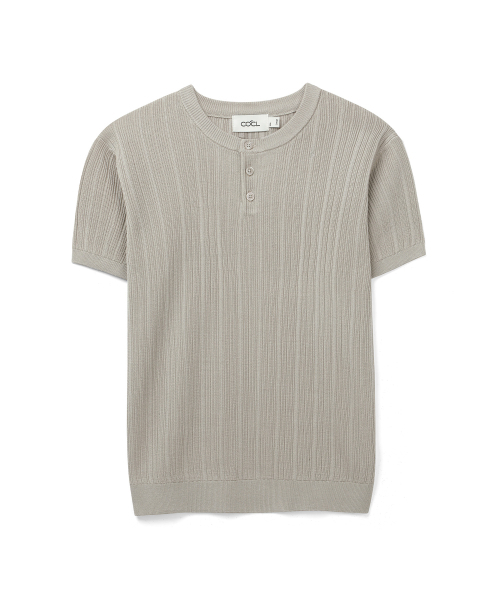 COSTUME O’CLOCK(コスチュームオクロック)の「ストラクチャースリムフィットヘンリーネックハーフニット5COLOR COOSKT073(Tシャツ/カットソー・メンズ・アイボリー/ブラック/ダークブラウン/オートミール/ダークグレー・LARGE/MEDIUM)」の13枚目の写真