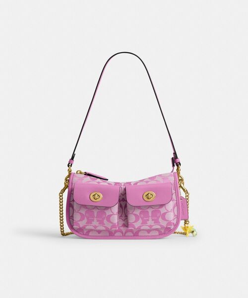 COACH(コーチ)の「【COACH | BRAIN DEAD】ツイン ターンロック ウェイバリー バッグ・シグネチャー ジャカード(ショルダーバッグ・レディース・ピンク系その他・ONE)」の1枚目の写真