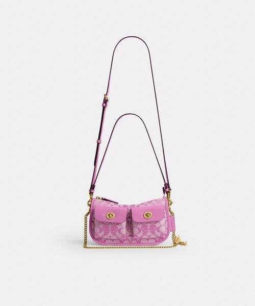 COACH(コーチ)の「【COACH | BRAIN DEAD】ツイン ターンロック ウェイバリー バッグ・シグネチャー ジャカード(ショルダーバッグ・レディース・ピンク系その他・ONE)」の10枚目の写真
