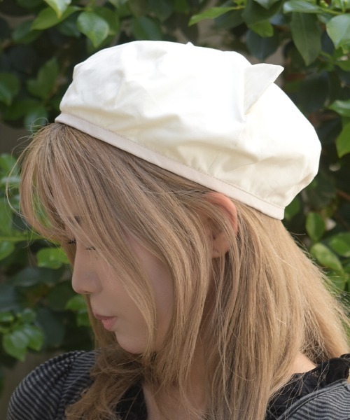 axes femme(アクシーズファム)の「ネコ耳ベレー帽(ハット・レディース・キナリ/ブラック・FREE)」の4枚目の写真