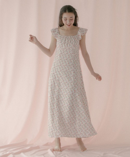 Cath Kidston(キャスキッドソン)の「ラッフルスリーブドレス Floating Cherry(ワンピース・レディース・アイボリー・M/S)」の7枚目の写真