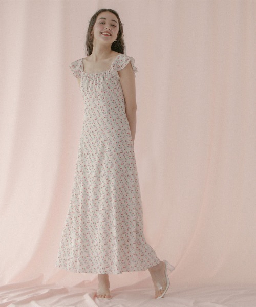 Cath Kidston(キャスキッドソン)の「ラッフルスリーブドレス Floating Cherry(ワンピース・レディース・アイボリー・M/S)」の9枚目の写真