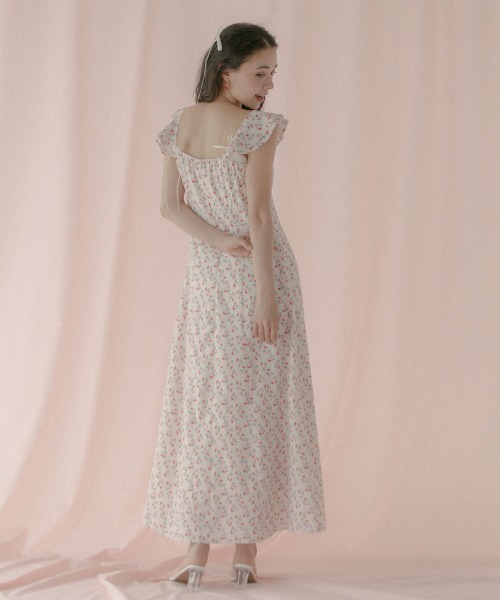 Cath Kidston(キャスキッドソン)の「ラッフルスリーブドレス Floating Cherry(ワンピース・レディース・アイボリー・M/S)」の11枚目の写真