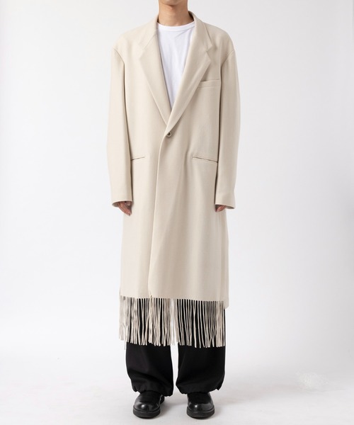 UJOH(ウジョー)の「Side Slit Fringe Long JKT(ブルゾン・メンズ・ブラック/タン・5/4)」の1枚目の写真