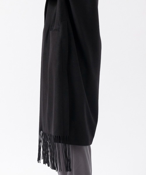 UJOH(ウジョー)の「Side Slit Fringe Long JKT(ブルゾン・メンズ・ブラック/タン・5/4)」の8枚目の写真