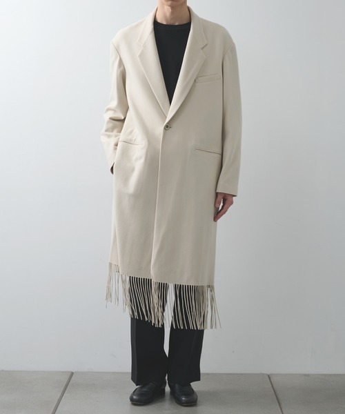 UJOH(ウジョー)の「Side Slit Fringe Long JKT(ブルゾン・メンズ・ブラック/タン・5/4)」の14枚目の写真
