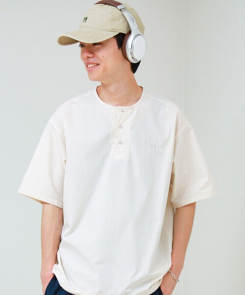 GLOSTER(グロスター)の「【BOY ASTLAD刺繍】スリーピングシャツ プルオーバーシャツ(シャツ/ブラウス・メンズ・ブラック系その他/ホワイト系その他/ブルー系その他/グリーン系その他・L/M)」の1枚目の写真