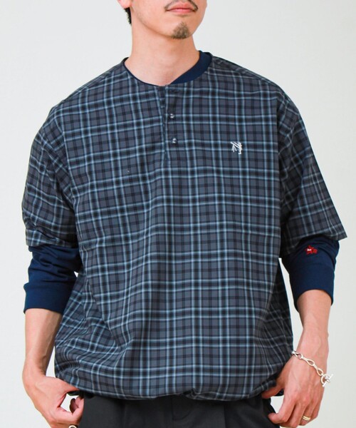 GLOSTER(グロスター)の「【BOY ASTLAD刺繍】スリーピングシャツ プルオーバーシャツ(シャツ/ブラウス・メンズ・ブラック系その他/ホワイト系その他/ブルー系その他/グリーン系その他・L/M)」の2枚目の写真