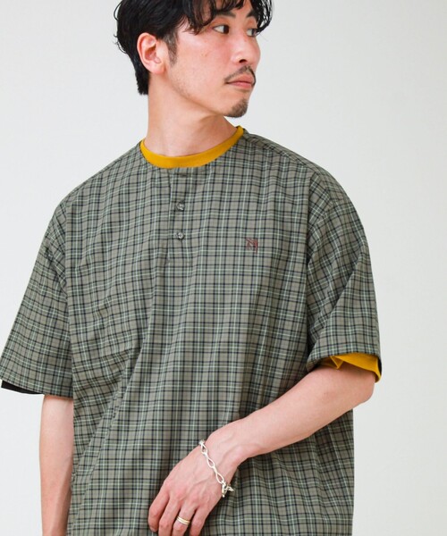 GLOSTER(グロスター)の「【BOY ASTLAD刺繍】スリーピングシャツ プルオーバーシャツ(シャツ/ブラウス・メンズ・ブラック系その他/ホワイト系その他/ブルー系その他/グリーン系その他・L/M)」の3枚目の写真