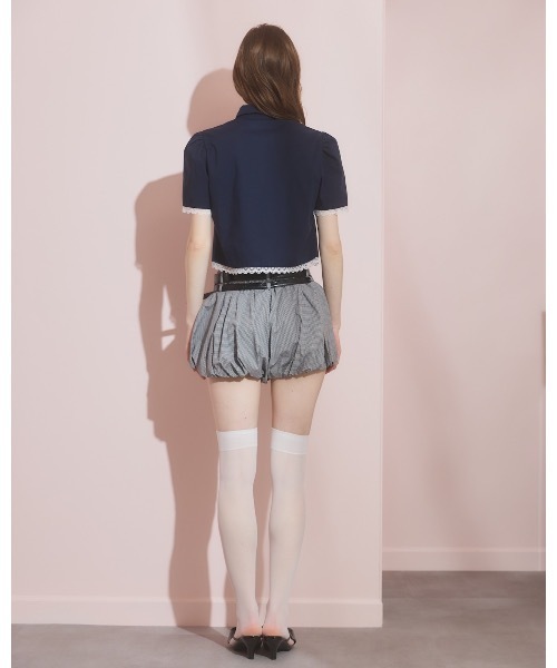 lilLilly(リルリリー)の「レースコルセットシャツ(シャツ/ブラウス・レディース・ネイビー/ホワイト/ドット・FREE)」の21枚目の写真