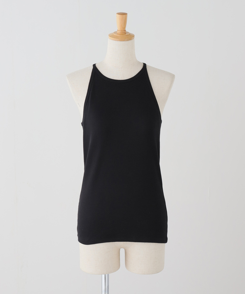 THE NEWHOUSE(ザニューハウス)の「THE NEWHOUSE/ザ ニューハウス COOPER HALTER NECK タンクトップ(タンクトップ・レディース・ブラック/ホワイト・SMALL)」の1枚目の写真