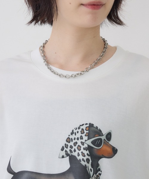 Paradise Picnic(パラダイスピクニック)の「ドッグ柄Tシャツ(Tシャツ/カットソー・レディース・ブラック/ホワイト・FREE)」の14枚目の写真