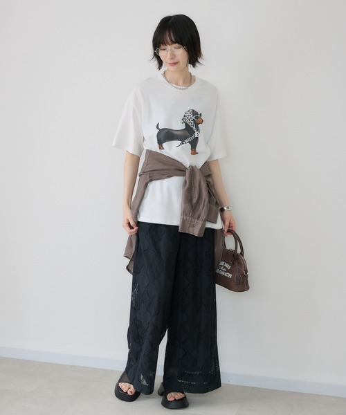 Paradise Picnic(パラダイスピクニック)の「ドッグ柄Tシャツ(Tシャツ/カットソー・レディース・ブラック/ホワイト・FREE)」の17枚目の写真