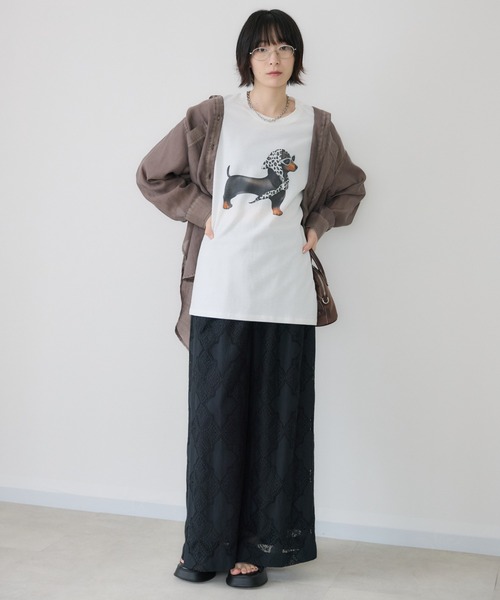 Paradise Picnic(パラダイスピクニック)の「ドッグ柄Tシャツ(Tシャツ/カットソー・レディース・ブラック/ホワイト・FREE)」の18枚目の写真