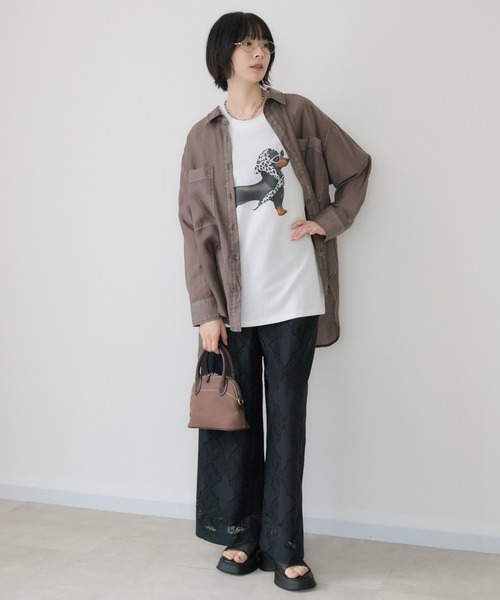 Paradise Picnic(パラダイスピクニック)の「ドッグ柄Tシャツ(Tシャツ/カットソー・レディース・ブラック/ホワイト・FREE)」の19枚目の写真
