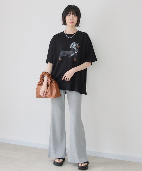 Paradise Picnic(パラダイスピクニック)の「ドッグ柄Tシャツ(Tシャツ/カットソー・レディース・ブラック/ホワイト・FREE)」の6枚目の写真