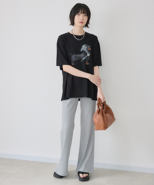 Paradise Picnic(パラダイスピクニック)の「ドッグ柄Tシャツ(Tシャツ/カットソー・レディース・ブラック/ホワイト・FREE)」の3枚目の写真