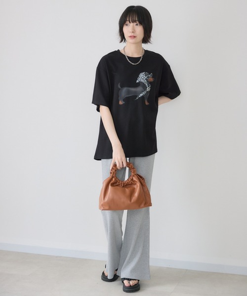 Paradise Picnic(パラダイスピクニック)の「ドッグ柄Tシャツ(Tシャツ/カットソー・レディース・ブラック/ホワイト・FREE)」の4枚目の写真