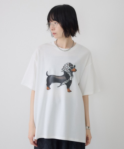 Paradise Picnic(パラダイスピクニック)の「ドッグ柄Tシャツ(Tシャツ/カットソー・レディース・ブラック/ホワイト・FREE)」の11枚目の写真
