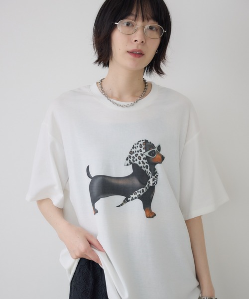 Paradise Picnic(パラダイスピクニック)の「ドッグ柄Tシャツ(Tシャツ/カットソー・レディース・ブラック/ホワイト・FREE)」の22枚目の写真