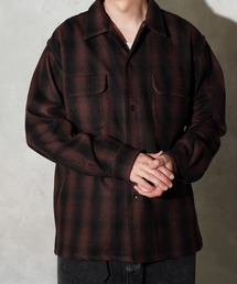 TOWNCRAFT / タウンクラフト 50S WOOL OMBRE W-FLAP LOOP COLLAR SHIRT ウール オンブレチェック ループカラーシャツ