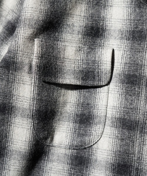TOWNCRAFT（タウンクラフト）の「TOWNCRAFT / タウンクラフト 50S WOOL OMBRE W-FLAP LOOP COLLAR SHIRT ウール オンブレチェック ループカラーシャツ（シャツ/ブラウス・メンズ・ホワイト/グレー/ブラウン・MEDIUM/LARGE）」の13枚目の写真