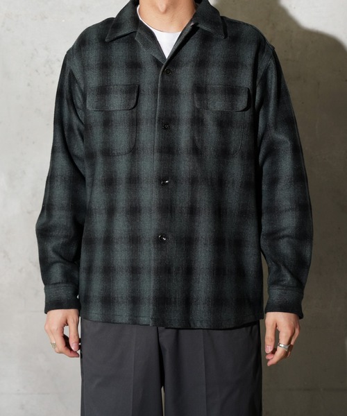 TOWNCRAFT（タウンクラフト）の「TOWNCRAFT / タウンクラフト 50S WOOL OMBRE W-FLAP LOOP COLLAR SHIRT ウール オンブレチェック ループカラーシャツ（シャツ/ブラウス・メンズ・ホワイト/グレー/ブラウン・MEDIUM/LARGE）」の6枚目の写真