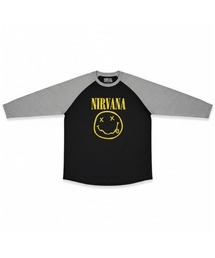NIRVANA（ニルヴァーナ）の「NIRVANA / ニルヴァーナ YELLOW HAPPY FACE Raglan T-Shirt ラグランスリーブ バイカラー 長袖Tシャツ ロンT メンズ 2026年秋冬 秋服（Tシャツ/カットソー）」