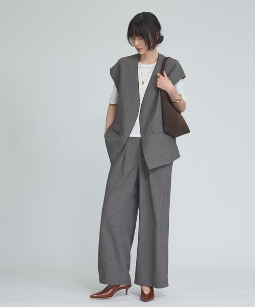 qualite(カリテ)の「【セットアップ対応】ウールライクワイドパンツ(その他パンツ・レディース・ブラック/グレー・38/36/34)」の18枚目の写真