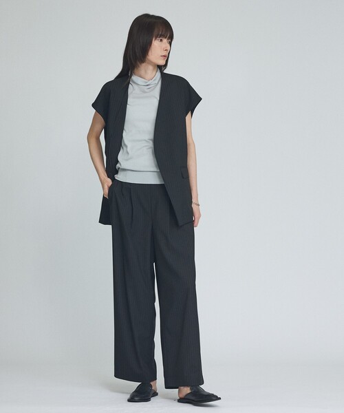 qualite(カリテ)の「【セットアップ対応】ウールライクワイドパンツ(その他パンツ・レディース・ブラック/グレー・38/36/34)」の13枚目の写真