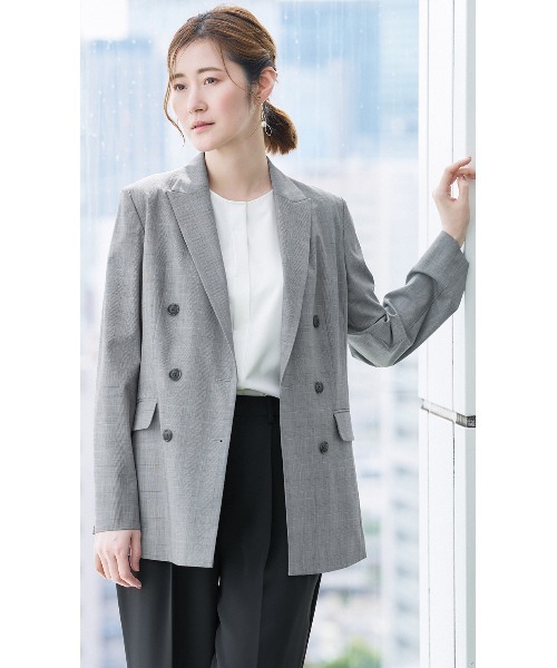 AOYAMA(アオヤマ)の「フレアスリーブブラウス【涼】【半袖】ストレッチ素材を使用したエレガントなフレア袖ブラウス(シャツ/ブラウス・レディース・ネイビー/ホワイト・M/L)」の4枚目の写真