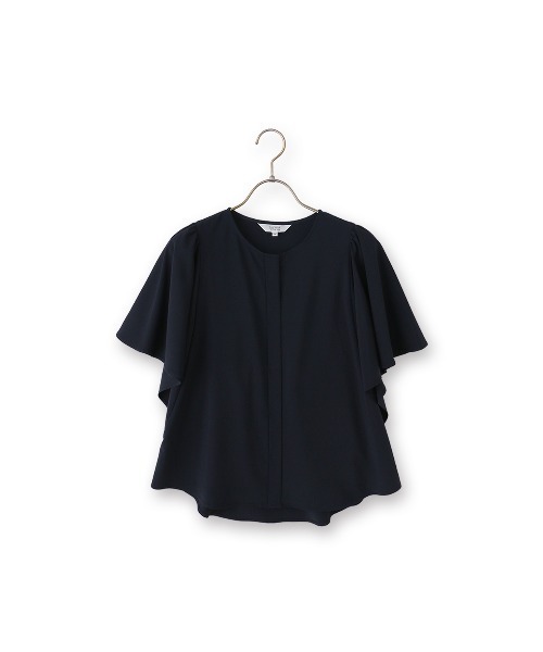 AOYAMA(アオヤマ)の「フレアスリーブブラウス【涼】【半袖】ストレッチ素材を使用したエレガントなフレア袖ブラウス(シャツ/ブラウス・レディース・ネイビー/ホワイト・M/L)」の16枚目の写真