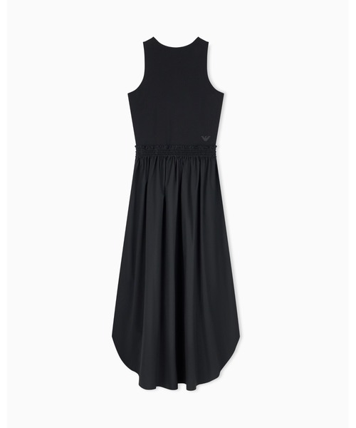 EMPORIO ARMANI(エンポリオアルマーニ)の「【エンポリオ アルマーニ】サイドスリット 異素材ミックス ジャージーワンピース(ワンピース・レディース・ブラック・40/38/36/42)」の2枚目の写真