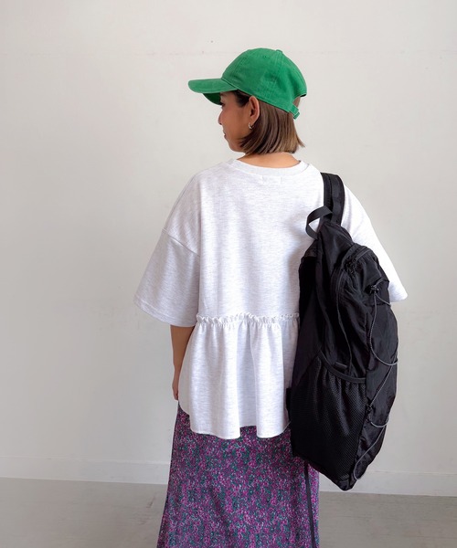 PICHI（ピイチ）の「切り替えギャザーTee（Tシャツ/カットソー・レディース・ライトグレー/ホワイト/オートミール/ブラック・FREE）」の22枚目の写真