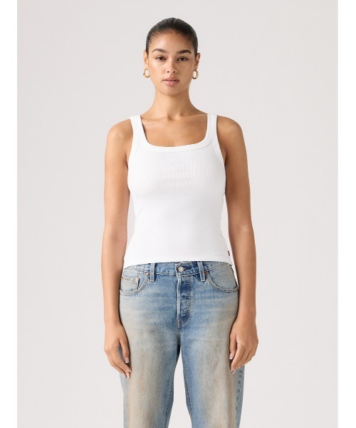 Levi's(リーバイス)の「Levi's/リーバイス エッセンシャル リブタンクトップ(タンクトップ・レディース・ホワイト・XS/S/M)」の2枚目の写真