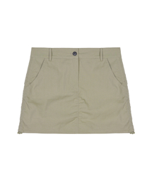 NICOLE SHIRRING MINI SKIRT_BEIGE