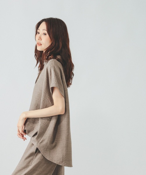 GLOBAL WORK(グローバルワーク)の「DRYタッチセットアップシャツ/759938(シャツ/ブラウス・レディース・ネイビー/グレー/モカ・LARGE/MEDIUM)」の17枚目の写真