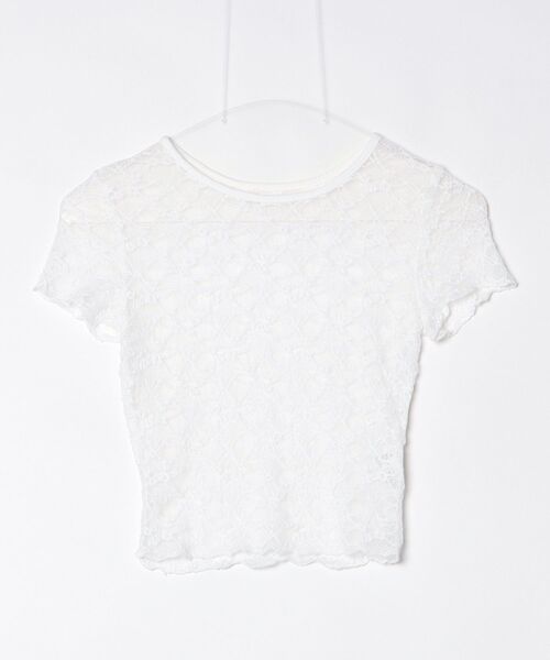 gossip!ロサンゼルス(ゴシップロサンゼルス)の「「Y2Kガーリー」 総レース 半袖 シアー 透け感 トップス(Tシャツ/カットソー・レディース・ブラック/ホワイト・M)」の19枚目の写真