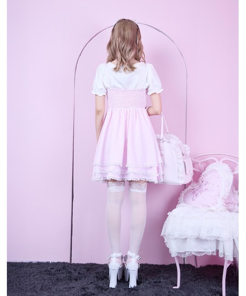 AVENCHUMU(アバンチュウム)の「Heart tiered babydoll one piece(ワンピース・レディース・ブラック/ホワイト×ピンク/ブラック×ピンク・FREE)」の10枚目の写真