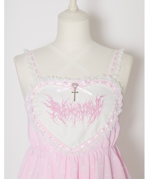 AVENCHUMU(アバンチュウム)の「Heart tiered babydoll one piece(ワンピース・レディース・ブラック/ホワイト×ピンク/ブラック×ピンク・FREE)」の19枚目の写真