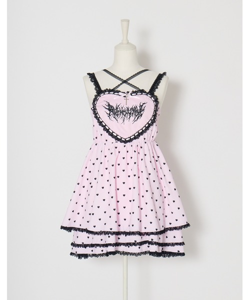 AVENCHUMU(アバンチュウム)の「Heart tiered babydoll one piece(ワンピース・レディース・ブラック/ホワイト×ピンク/ブラック×ピンク・FREE)」の17枚目の写真