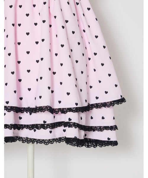 AVENCHUMU(アバンチュウム)の「Heart tiered babydoll one piece(ワンピース・レディース・ブラック/ホワイト×ピンク/ブラック×ピンク・FREE)」の15枚目の写真