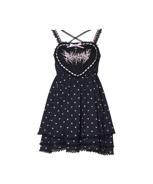 AVENCHUMU(アバンチュウム)の「Heart tiered babydoll one piece(ワンピース・レディース・ブラック/ホワイト×ピンク/ブラック×ピンク・FREE)」の13枚目の写真