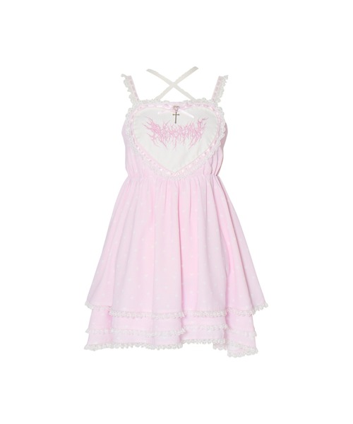 AVENCHUMU(アバンチュウム)の「Heart tiered babydoll one piece(ワンピース・レディース・ブラック/ホワイト×ピンク/ブラック×ピンク・FREE)」の14枚目の写真