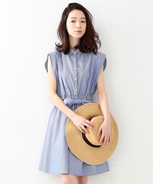 ★タグ付き新品★レイビームス シャツワンピース　ストライプ　ロング　ベルト ☆タグ付き新品☆レイビームス シャツワンピース ストライプ