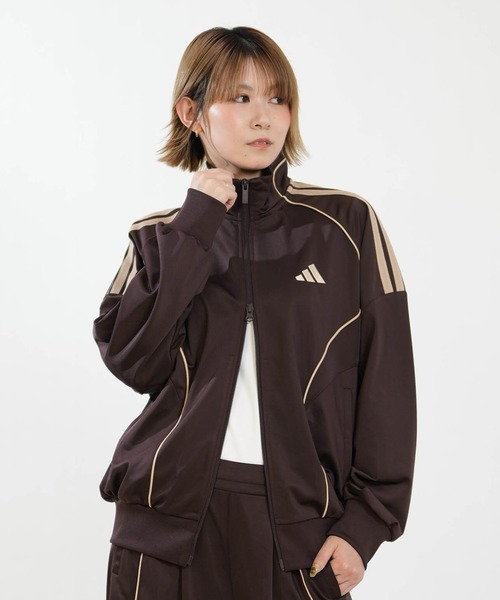 adidas(アディダス)の「adidas/アディダス トラックジャケット GY062(スウェット・レディース・マルーン/ブラック×ホワイト/ダークブラウン・L/M)」の2枚目の写真